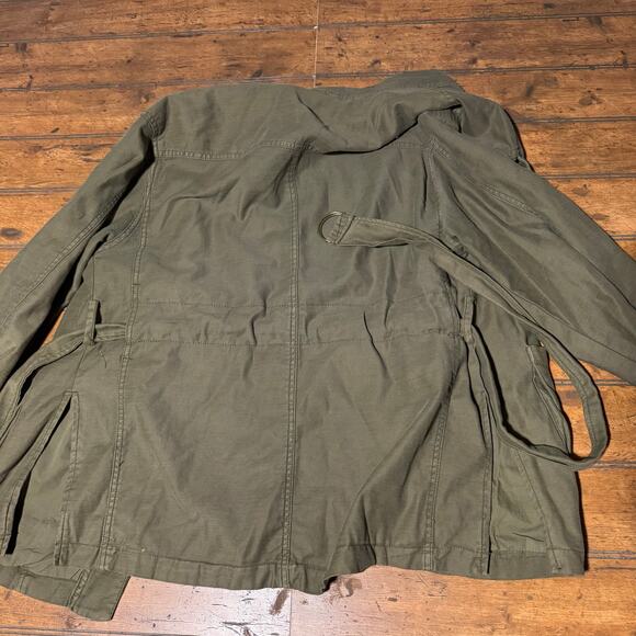 Free People military style jacket coat with tie up - Picture 2 of 8